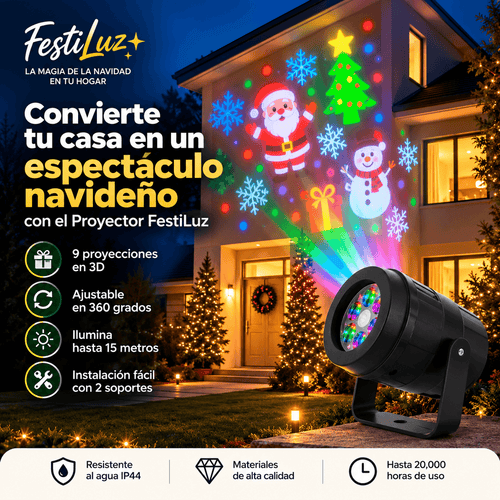 Proyector FestiLuz de Figuras Navideñas